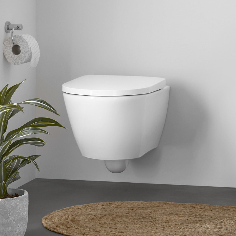 Duravit D-NEO set 2v1 závesná WC misa 37 x 54 cm, Rimless, skryté upevnenie Durafix, biela ( 2577090000) + WC sedátko SoftClose ( 0021690000), kód setu 45770900A1