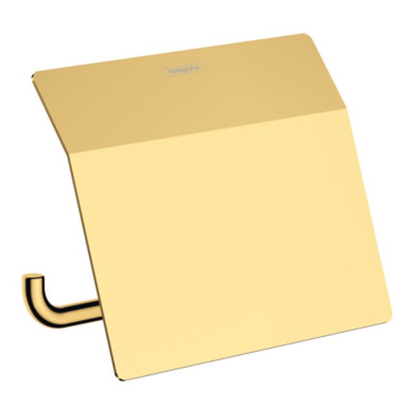 Hansgrohe AddStoris držiak toaletného papiera s krytom, leštený vzhľad zlata, 41753990