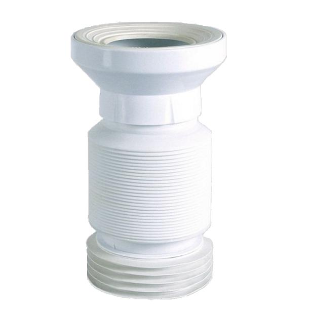 SANIT WC trubka flexibilná DN100 dĺžky 225-525mm biela k pripojeniu WC kombi toalete, 58.115.00..0000