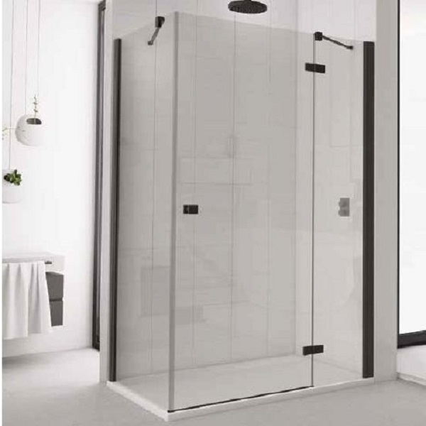 Sanswiss ANNEA Black 100 cm sprchové dvere 1-krídlové, montáž vpravo, matné čierne, číre sklo s úpravou AquaPerle AN13D10000607
