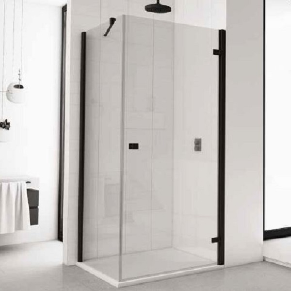 Sanswiss ANNEA Black 100 cm sprchové dvere 1-krídlové, montáž vpravo, matné čierne, číre sklo s úpravou AquaPerle AN1CD10000607